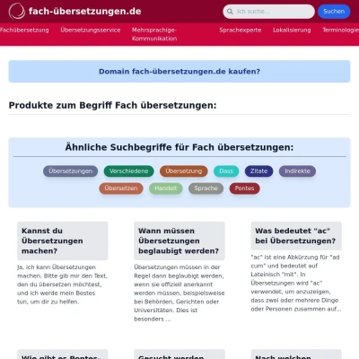 Screenshot fach-übersetzungen.de