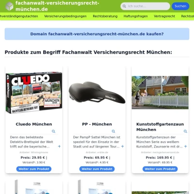 Screenshot fachanwalt-versicherungsrecht-münchen.de