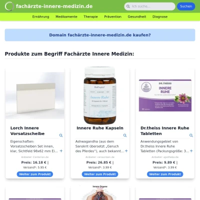 Screenshot fachärzte-innere-medizin.de