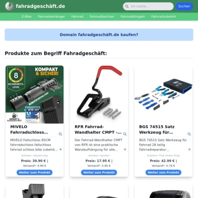 Screenshot fahradgeschäft.de