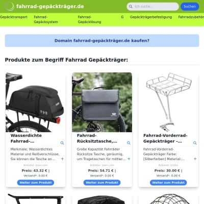 Screenshot fahrrad-gepäckträger.de