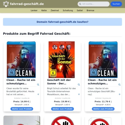 Screenshot fahrrad-geschäft.de