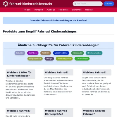 Screenshot fahrrad-kinderanhänger.de