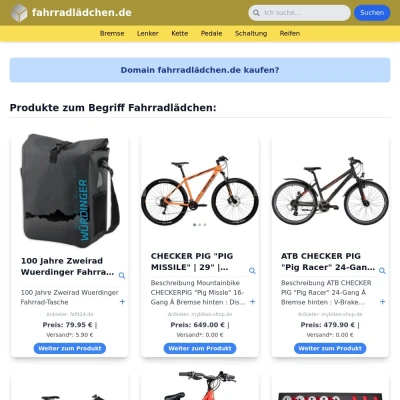 Screenshot fahrradlädchen.de