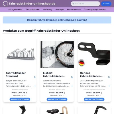 Screenshot fahrradständer-onlineshop.de