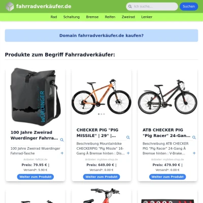 Screenshot fahrradverkäufer.de