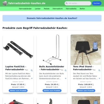 Screenshot fahrradzubehör-kaufen.de