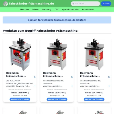 Screenshot fahrständer-fräsmaschine.de