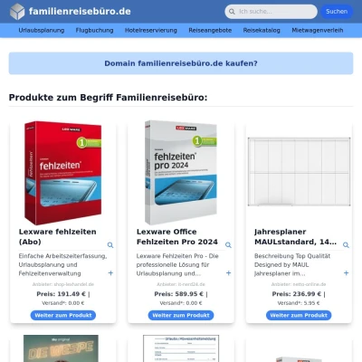Screenshot familienreisebüro.de