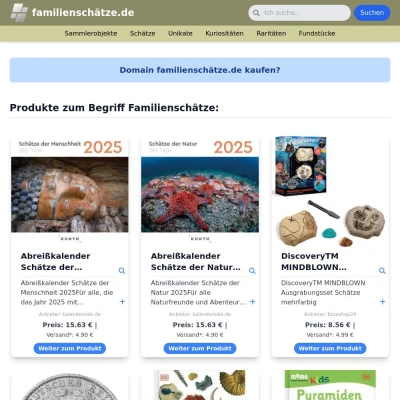 Screenshot familienschätze.de