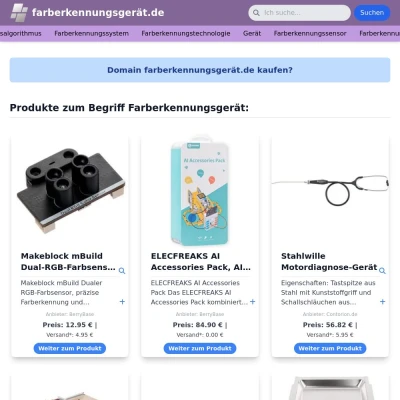 Screenshot farberkennungsgerät.de