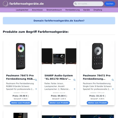 Screenshot farbfernsehgeräte.de