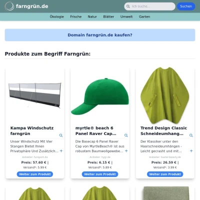 Screenshot farngrün.de