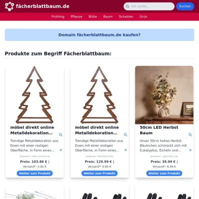 Screenshot fächerblattbaum.de