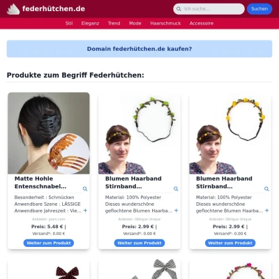 Screenshot federhütchen.de