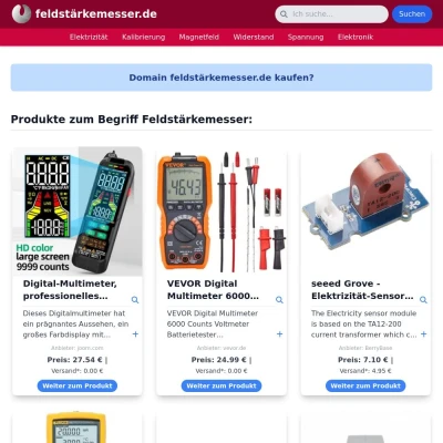 Screenshot feldstärkemesser.de