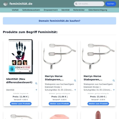 Screenshot femininität.de