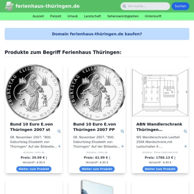 Screenshot ferienhaus-thüringen.de