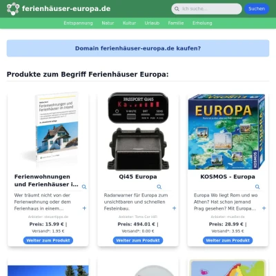 Screenshot ferienhäuser-europa.de