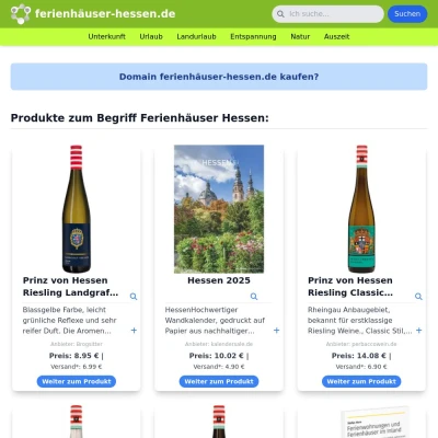 Screenshot ferienhäuser-hessen.de
