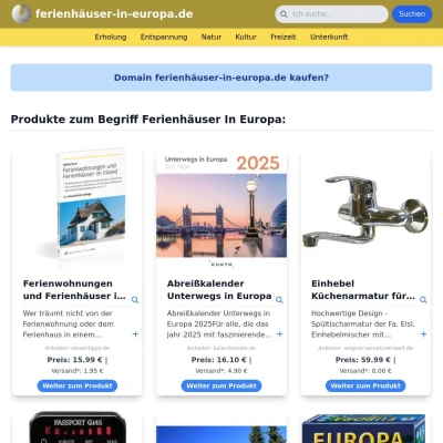 Screenshot ferienhäuser-in-europa.de