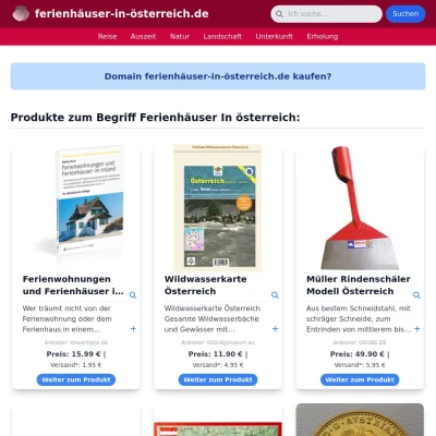 Screenshot ferienhäuser-in-österreich.de