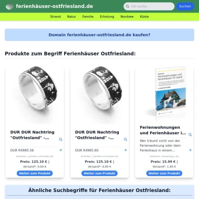 Screenshot ferienhäuser-ostfriesland.de
