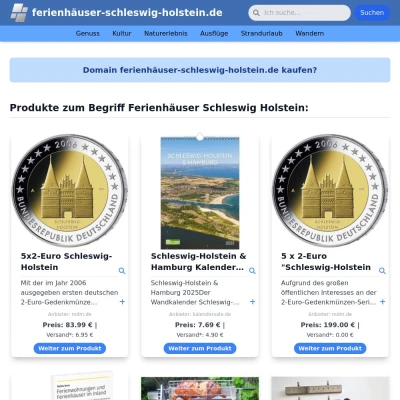 Screenshot ferienhäuser-schleswig-holstein.de