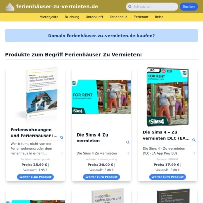 Screenshot ferienhäuser-zu-vermieten.de