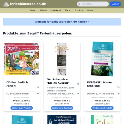 Screenshot ferienhäuserpolen.de