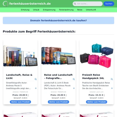 Screenshot ferienhäuserösterreich.de