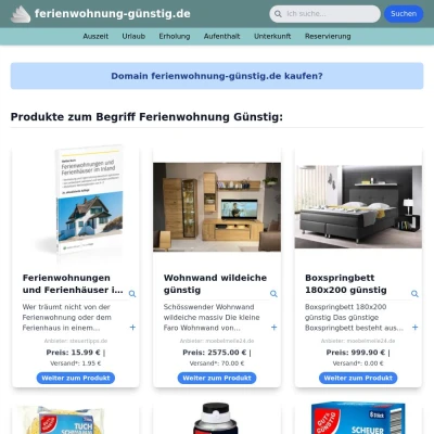 Screenshot ferienwohnung-günstig.de