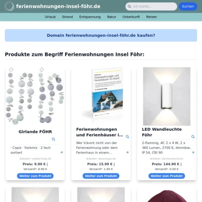 Screenshot ferienwohnungen-insel-föhr.de