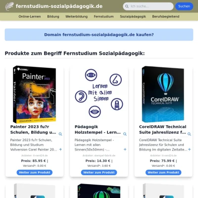 Screenshot fernstudium-sozialpädagogik.de