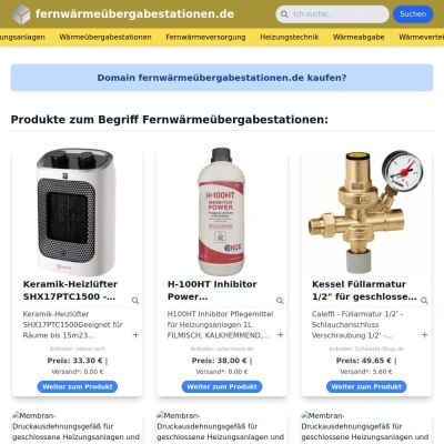 Screenshot fernwärmeübergabestationen.de