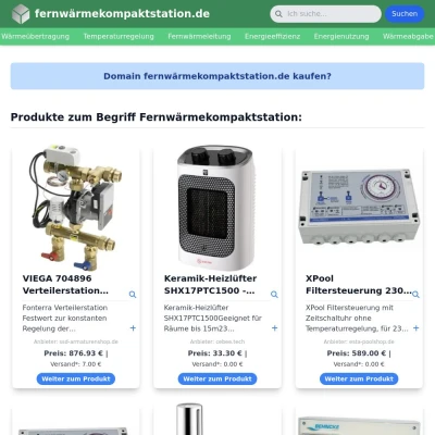 Screenshot fernwärmekompaktstation.de