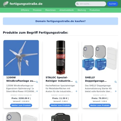 Screenshot fertigungsstraße.de