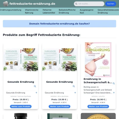 Screenshot fettreduzierte-ernährung.de