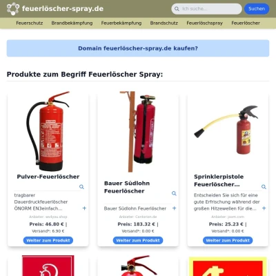 Screenshot feuerlöscher-spray.de