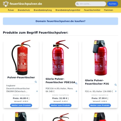 Screenshot feuerlöschpulver.de