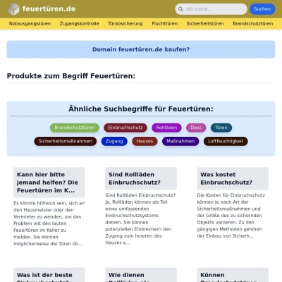 Screenshot feuertüren.de