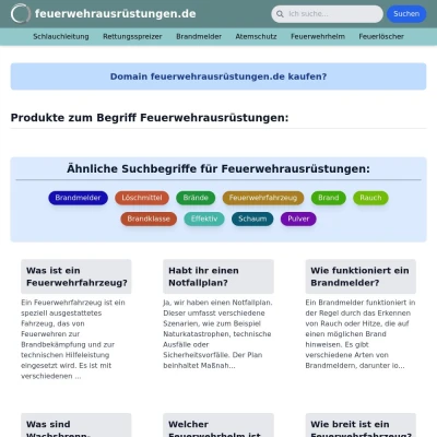 Screenshot feuerwehrausrüstungen.de