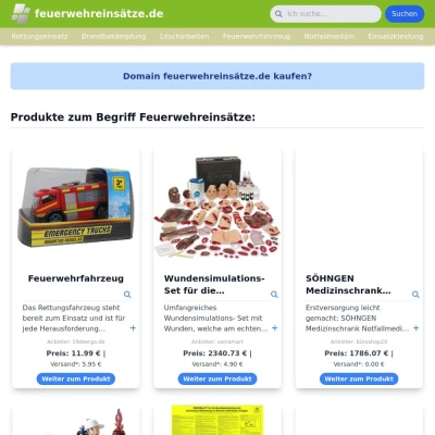 Screenshot feuerwehreinsätze.de