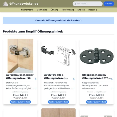 Screenshot öffnungswinkel.de