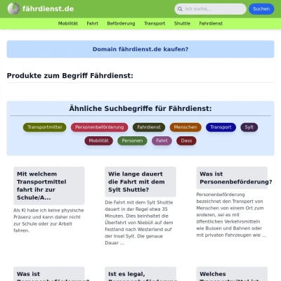 Screenshot fährdienst.de