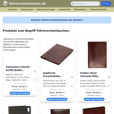 Screenshot führerscheintaschen.de