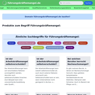 Screenshot führungskräftemangel.de