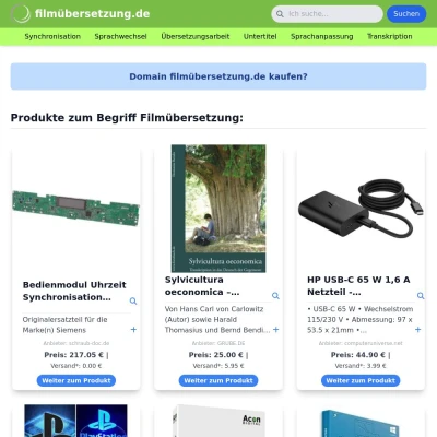 Screenshot filmübersetzung.de