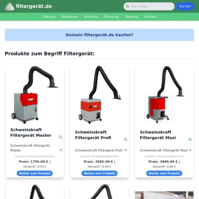 Screenshot filtergerät.de
