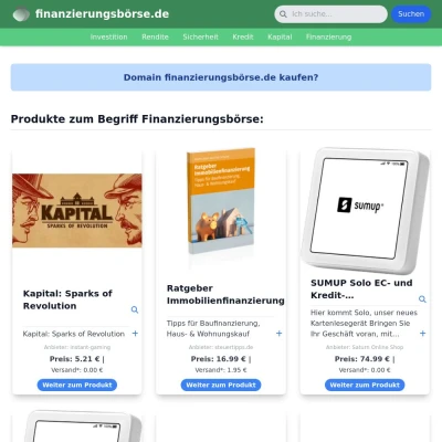 Screenshot finanzierungsbörse.de